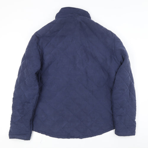 Hi-Diver Men's Blue Quilted Jacket, Medium, Stand-Up Collar