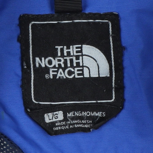The North Face Men's Blue Hooded Waterproof Jacket L