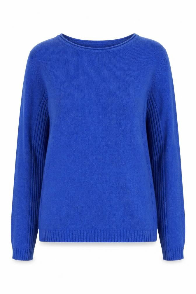 Front view of Isle Women's Blue Jumper, size S, Round Neck