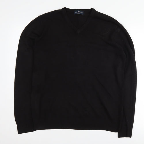 Marks and Spencer Men's Black Medium V-Neck Jumper