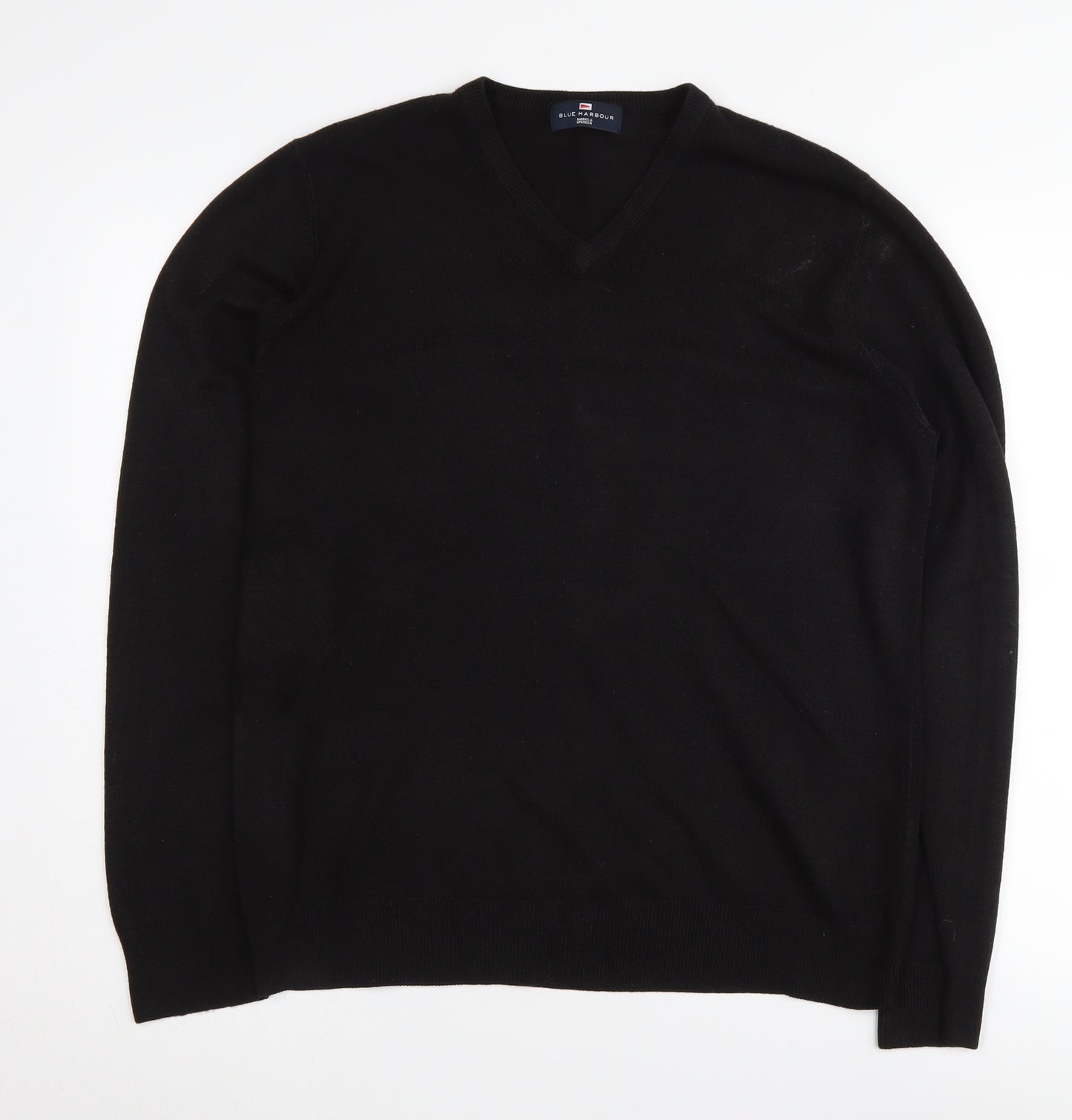 Marks and Spencer Men's Black Medium V-Neck Jumper