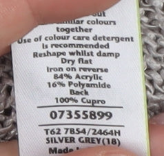 Per Una Women's Grey Pullover Jumper Size 18