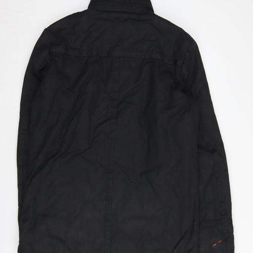 Firetrap Men's Black Military Jacket S Casual Stand-Up Collar