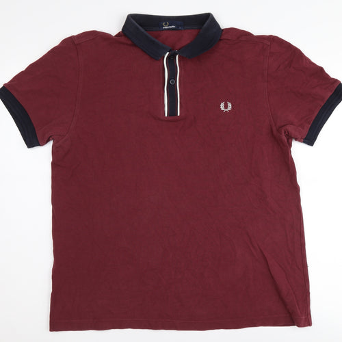Fred Perry Men's Red Polo Shirt L, Short Sleeve