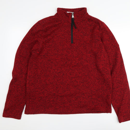 TOG24 Women's Red Henley Fleece Sweatshirt M
