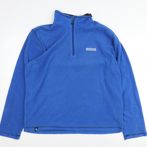 Regatta Men's Blue 1/4 Zip Fleece Sweatshirt, Size L