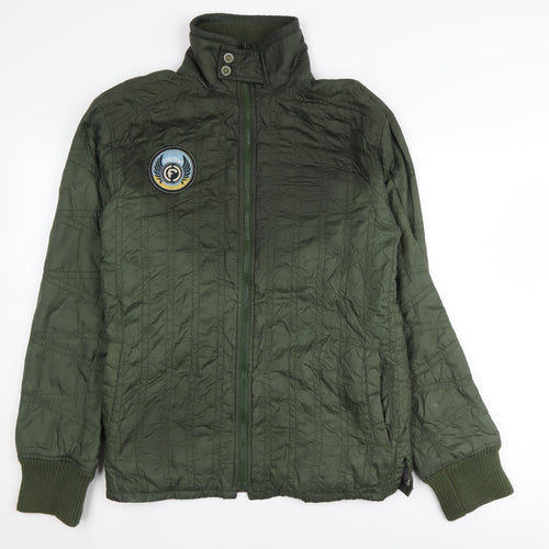 Firetrap Men's Green Quilted Jacket, S, Outdoor, Casual