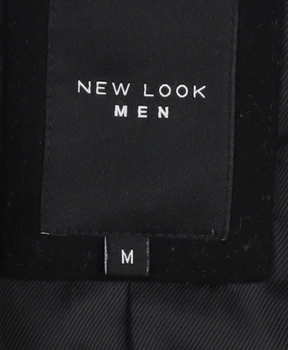 New Look Men's Black Medium Coat, Polyester, Wool Blend
