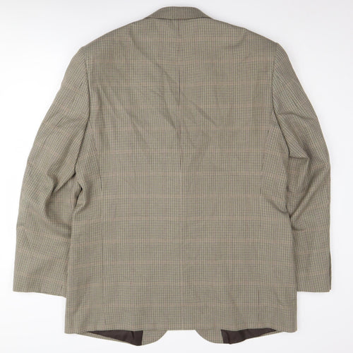 Marks and Spencer Men's Grey Check Blazer, Size 44L