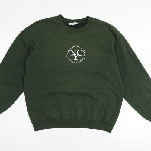 Topshop Women’s Green Pullover Sweatshirt, M, Casual