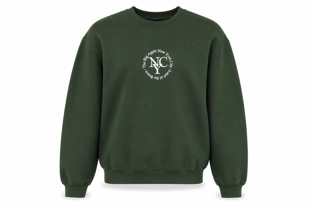 Front view of Topshop Women’s Green Pullover Sweatshirt, M, Casual