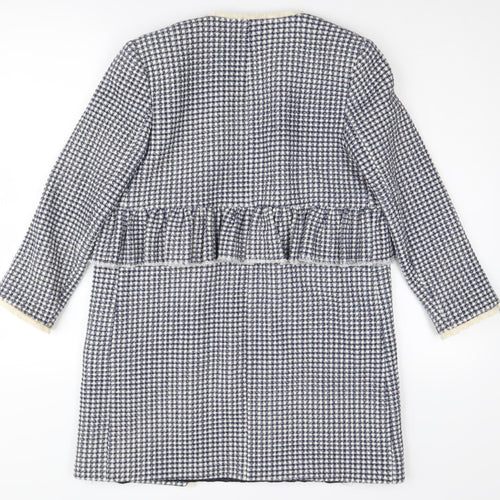 Zara Women Multicoloured Check Tweed Coat Size 12