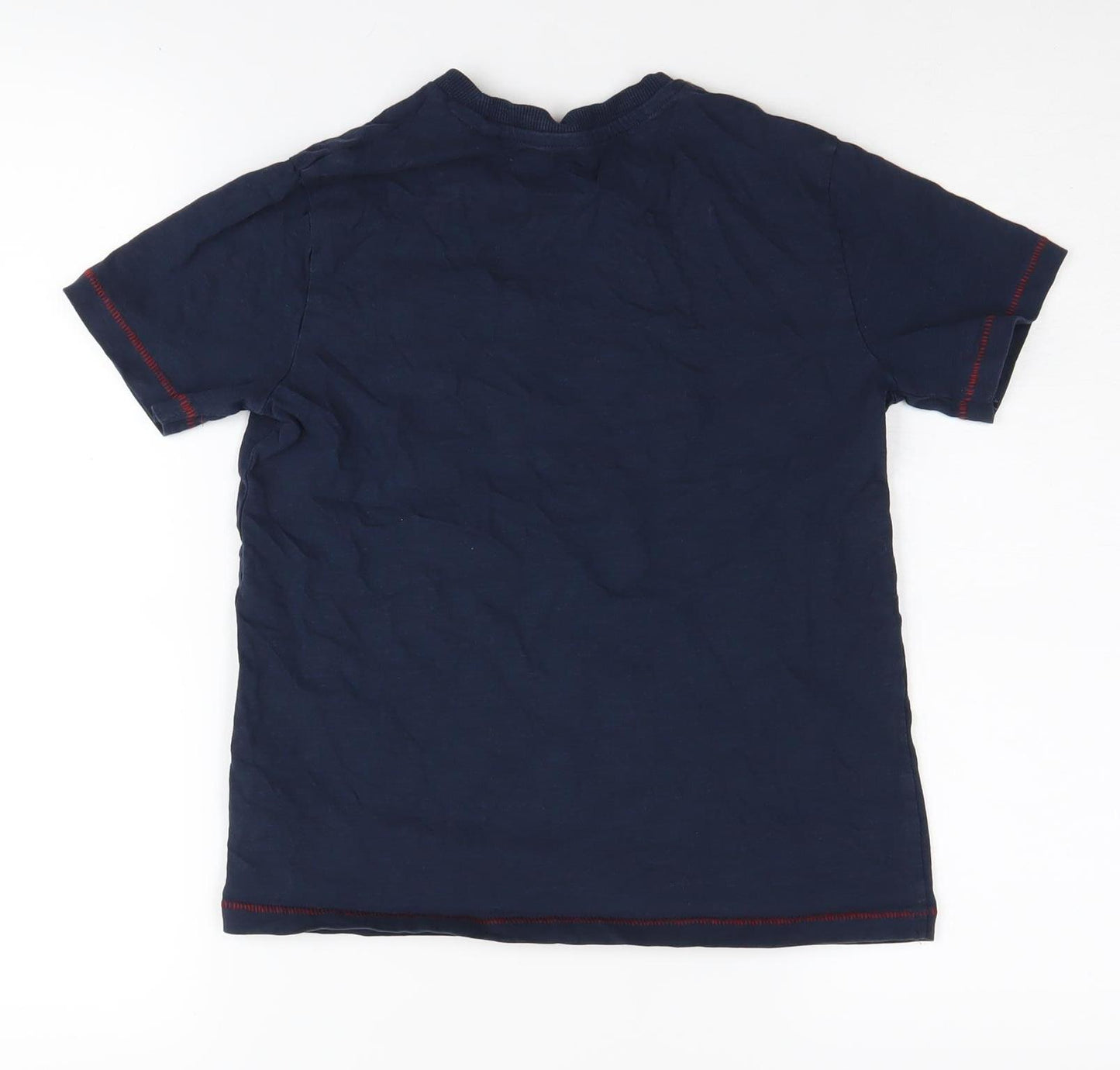 Next Boys Blue T-Shirt, Camouflage Pocket, Age 9-10, Crew Neck