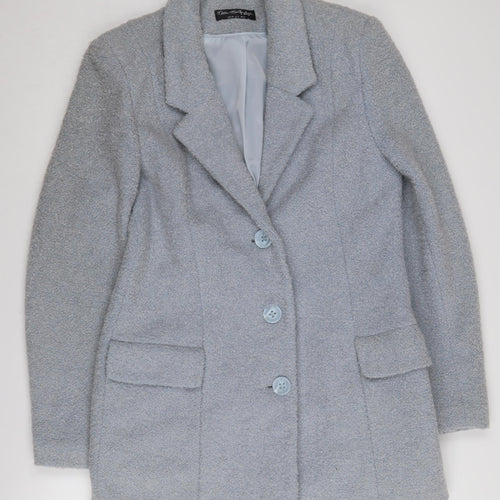 Miss Selfridge Women's Grey Wool Blend Overcoat Size 12