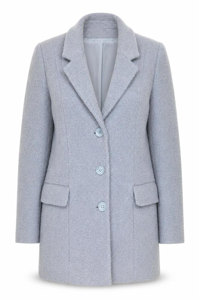 Front view of Miss Selfridge Women's Grey Wool Blend Overcoat, size 12