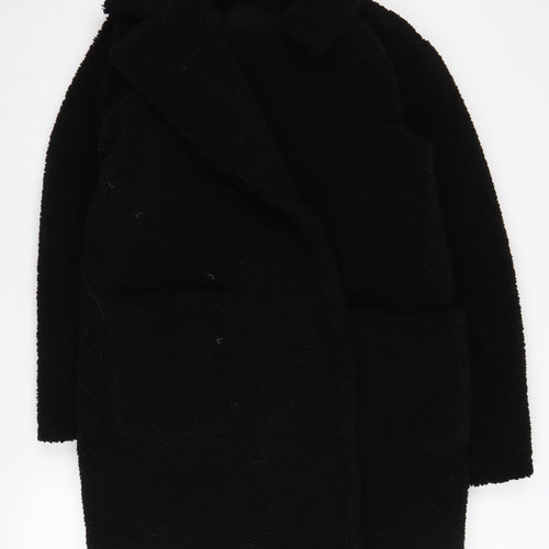 New Look Women's Black Polyester Overcoat Size 12