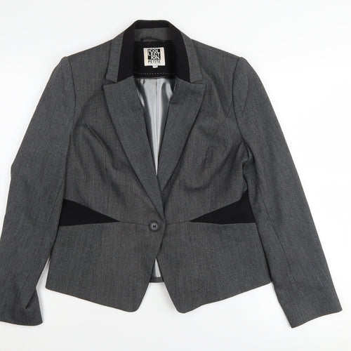 Debenhams Women's Grey Pinstripe Blazer Size 12 Petite