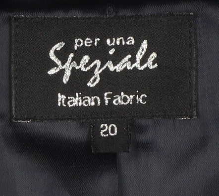 Per Una Women's Black Wool Blend Pea Coat Size 20