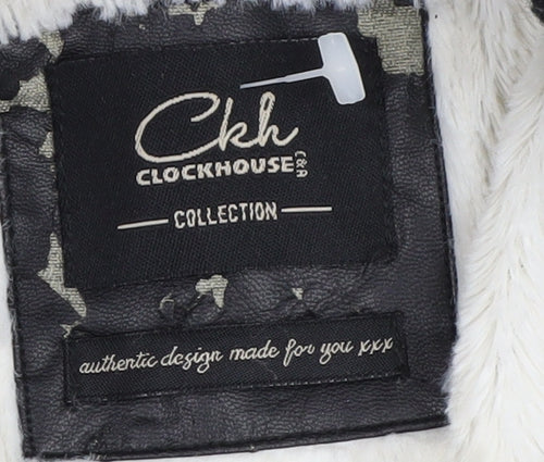 Clockhouse Women's Grey Tweed Pea Coat Size S