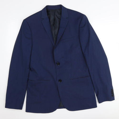 H&M Men's Blue 38R Blazer, Formal Single-Breasted