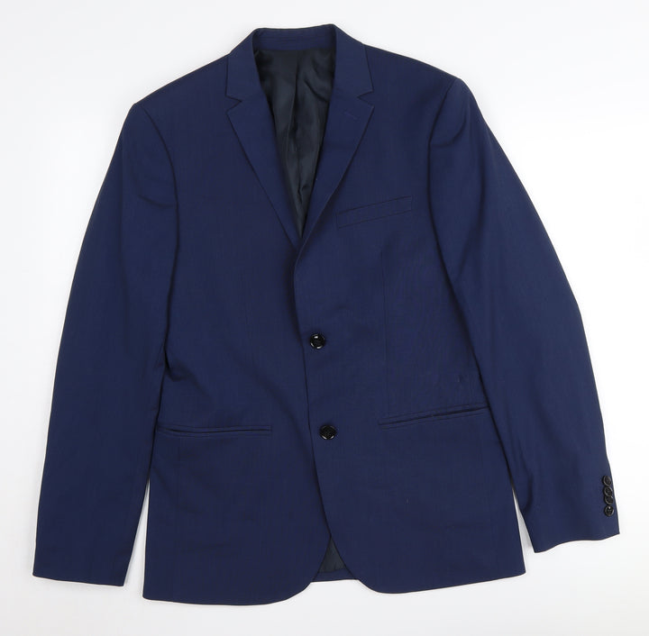H&M Men's Blue 38R Blazer, Formal Single-Breasted