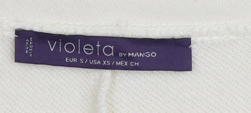 Violeta by Mango Women's White Jewel Pullover Jumper S