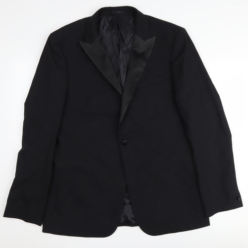 Kin Men's Black Wool Tuxedo Suit Jacket Regular Fit