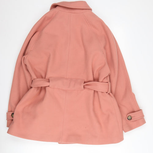 Next Women's Pink Belted Pea Coat Size 16