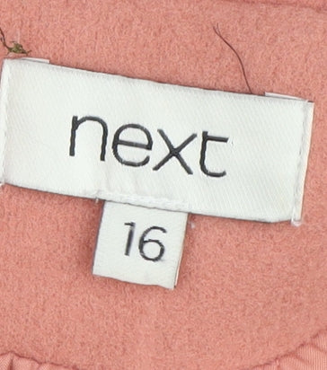 Next Women's Pink Belted Pea Coat Size 16