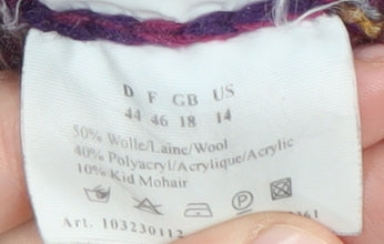 Olsen Women's Multicoloured Roll Neck Pullover Jumper 18