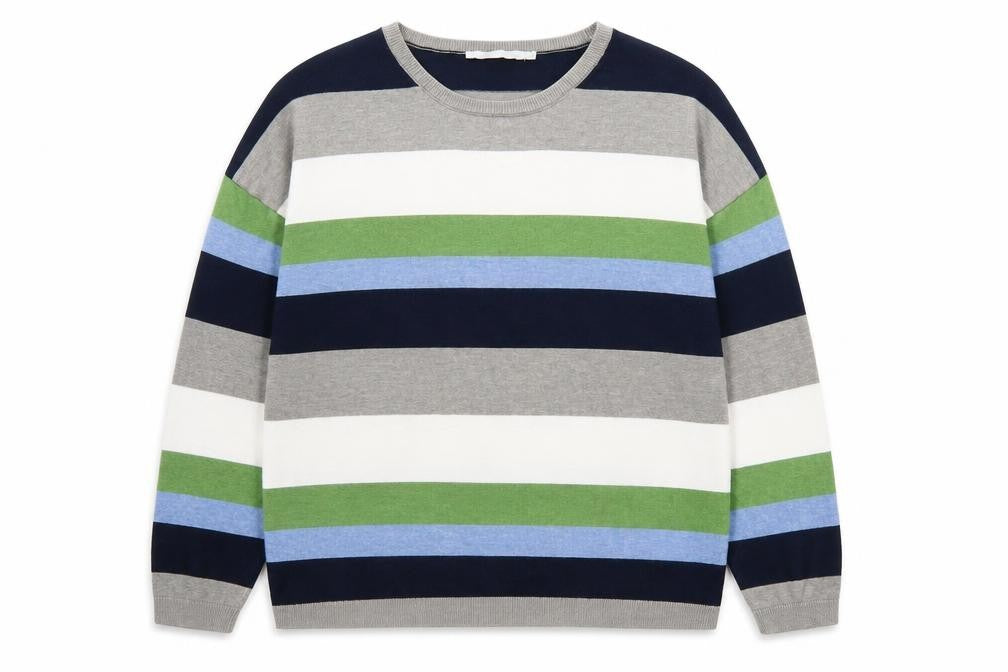 Front view of Pebble Bay Women's Multicoloured Striped jumper 12