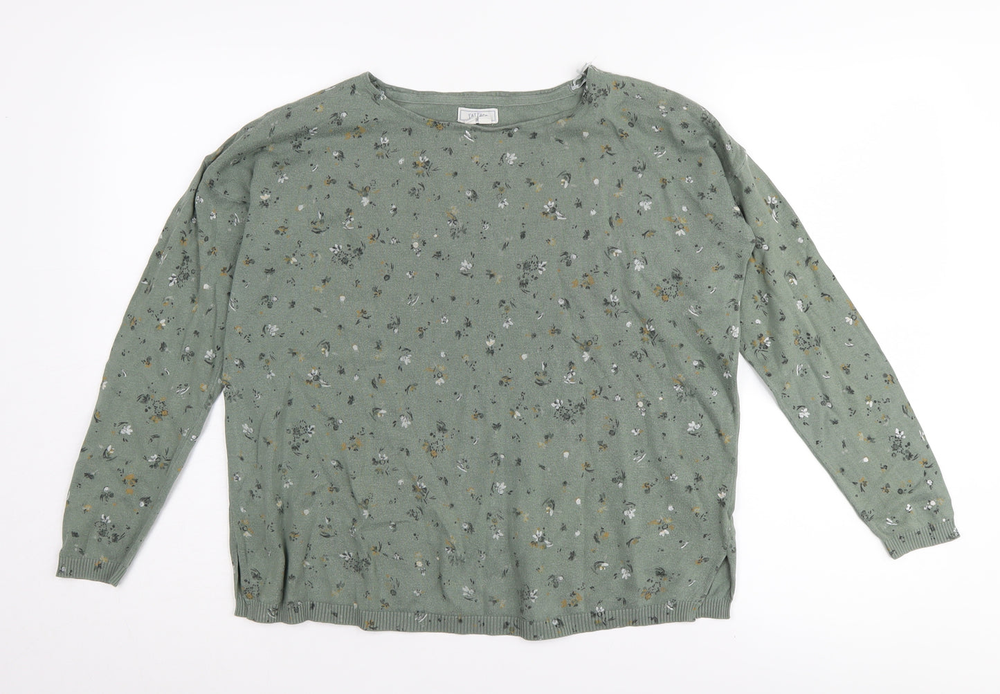 Fat Face Women's Green Floral Long Sleeve T-Shirt