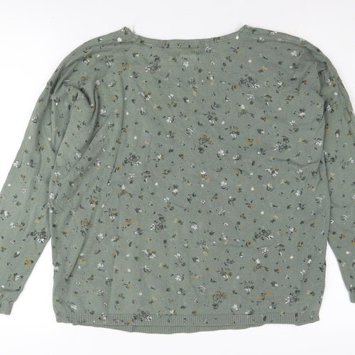 Fat Face Women's Green Floral Long Sleeve T-Shirt