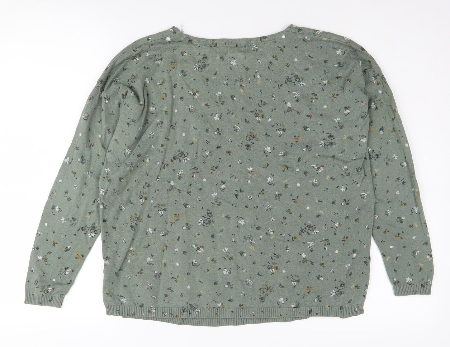 Fat Face Women's Green Floral Long Sleeve T-Shirt