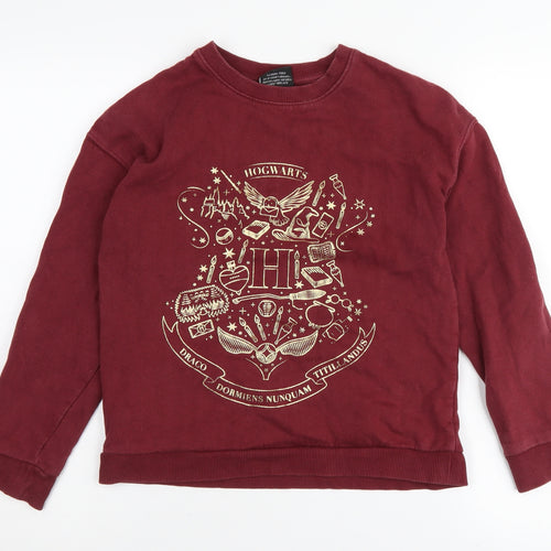 M&Co Girls Harry Potter Red Sweatshirt 12 Years Crew Neck