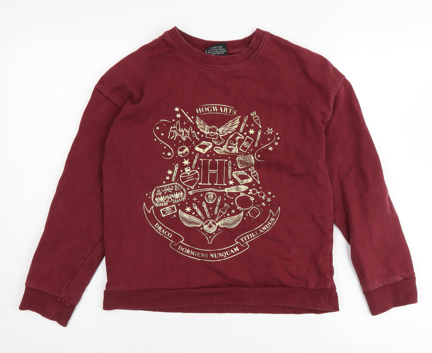 M&Co Girls Harry Potter Red Sweatshirt 12 Years Crew Neck