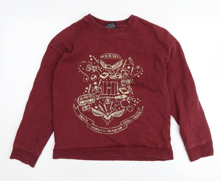 M&Co Girls Harry Potter Red Sweatshirt 12 Years Crew Neck