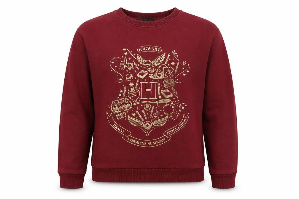 M&Co Girls Harry Potter Red Sweatshirt 12 Years Crew Neck