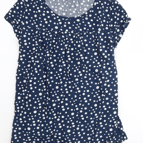 JoJo Maman Bébé Women's Blue Polka Dot Tunic Blouse - S