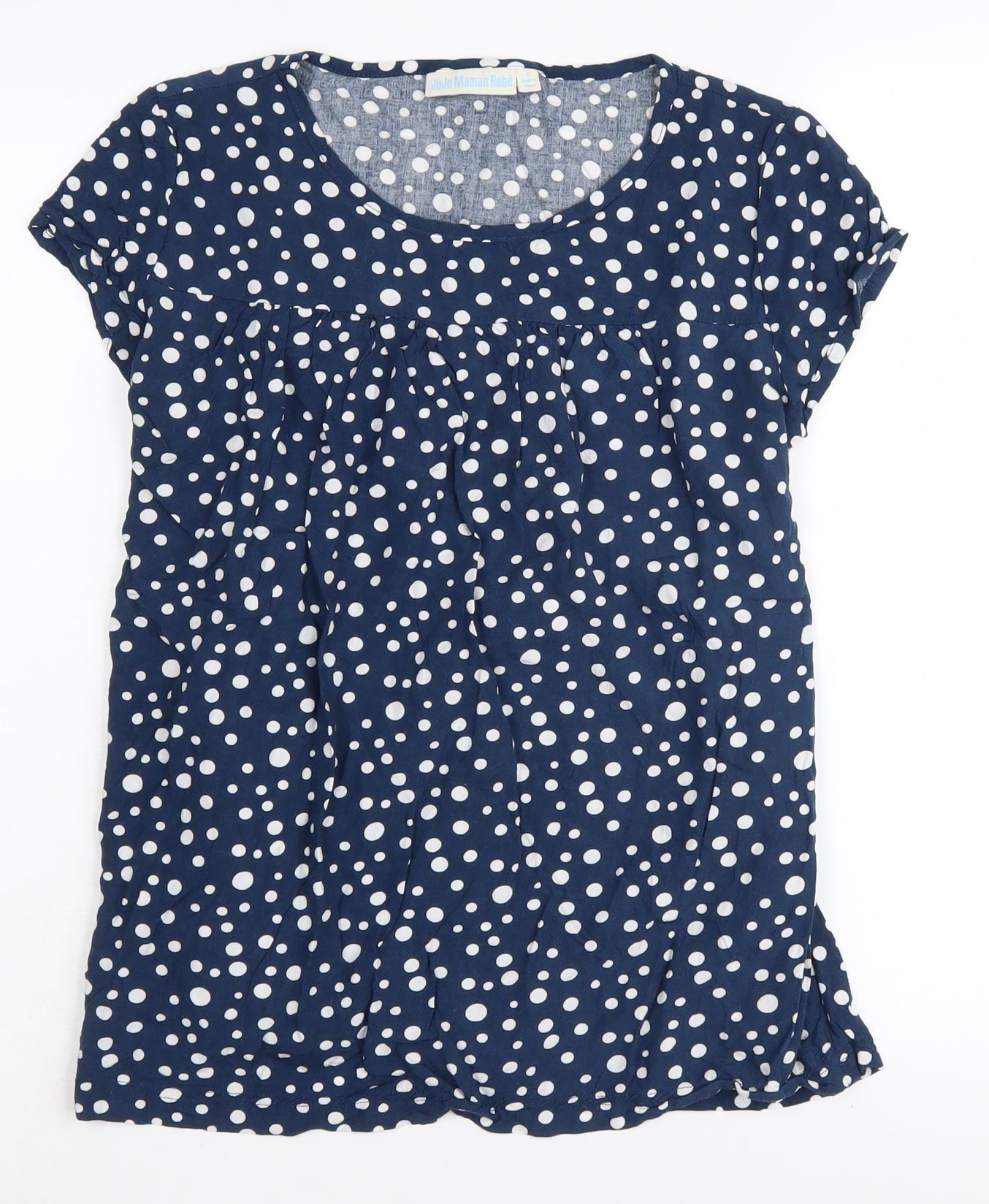 JoJo Maman Bébé Women's Blue Polka Dot Tunic Blouse - S