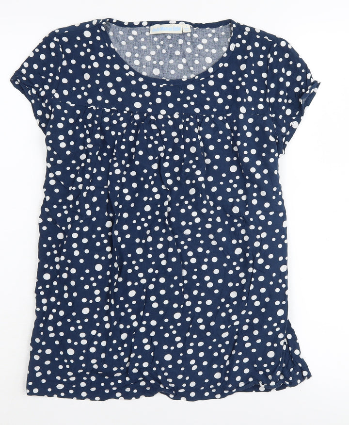 JoJo Maman Bébé Women's Blue Polka Dot Tunic Blouse - S