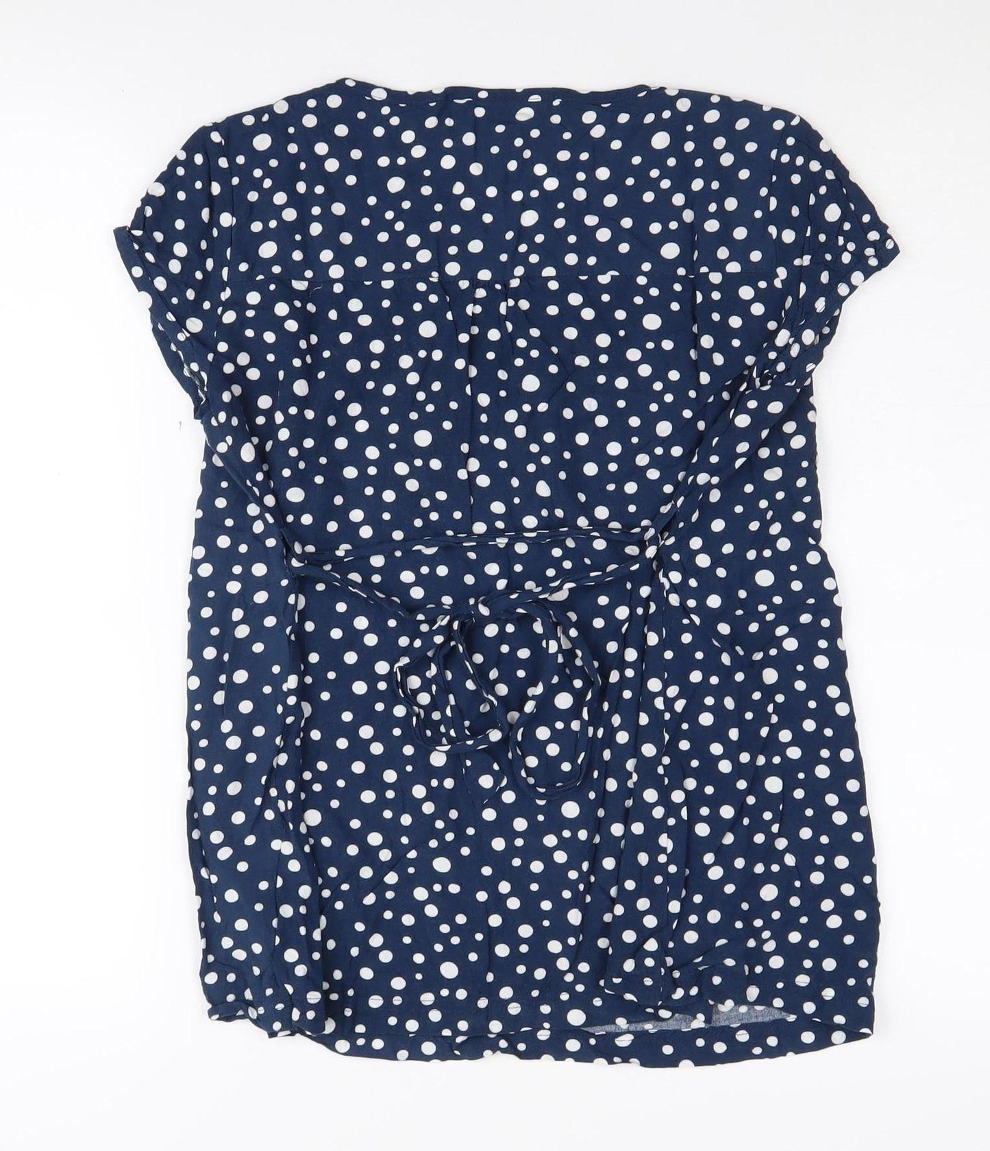 JoJo Maman Bébé Women's Blue Polka Dot Tunic Blouse - S