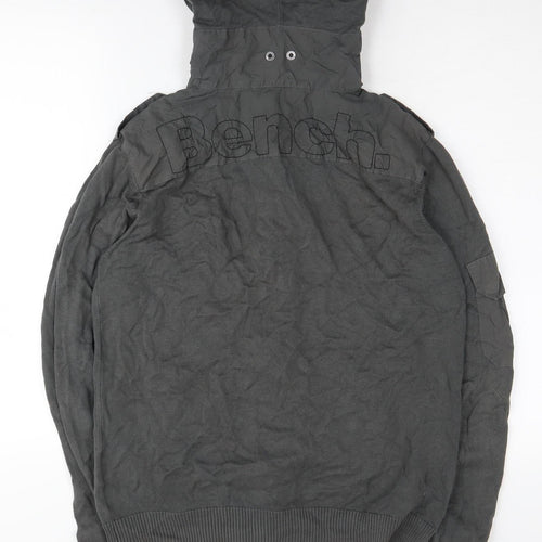 Bench Men's Black Hooded Jacket L - Casual Style