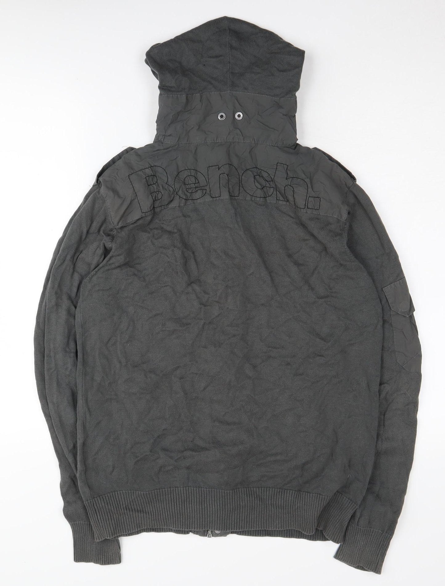 Bench Men's Black Hooded Jacket L - Casual Style