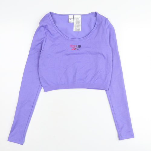 Reebok Women's Purple Cropped Active Long Sleeve Top S