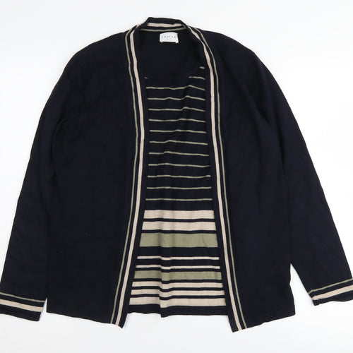 Eastex Women's Blue Striped Cardigan, Size 12, Casual Knit