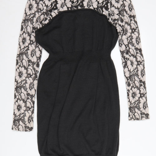 Mint Velvet Women's Black Floral Bodycon Dress