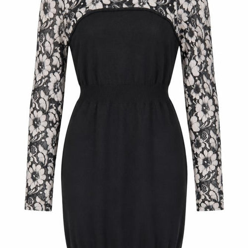 Mint Velvet Women's Black Floral Bodycon Dress