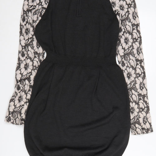 Mint Velvet Women's Black Floral Bodycon Dress