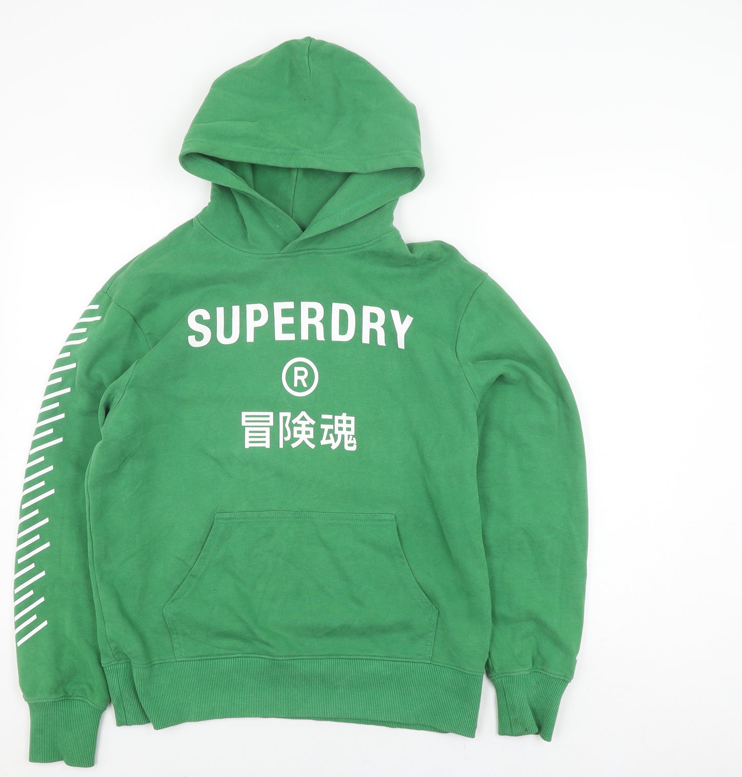 Superdry Men's Green Hooded Pullover Hoodie Size S